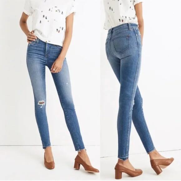 Madewell 10" High-Rise Skinny Jeans: Drop Step-Hem Edition - Picture 1 of 13